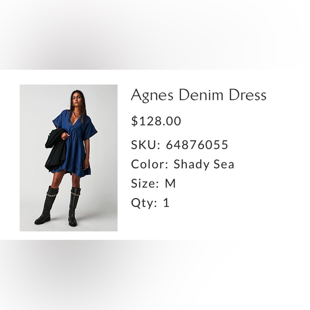 Free People Agnes Denim Dress in Shady Sea Blue